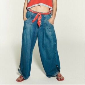 We the Free La Vida Wide-Leg Blue Jeans - XL - Like New